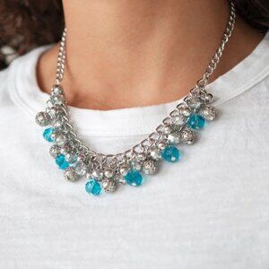 Paparazzi Jewelry Accessories - Party Spree - Blue Necklace - Vintage